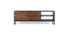 GINER Y COLOMER Mueble TV de madera de palisandro y mango con patas de metal
